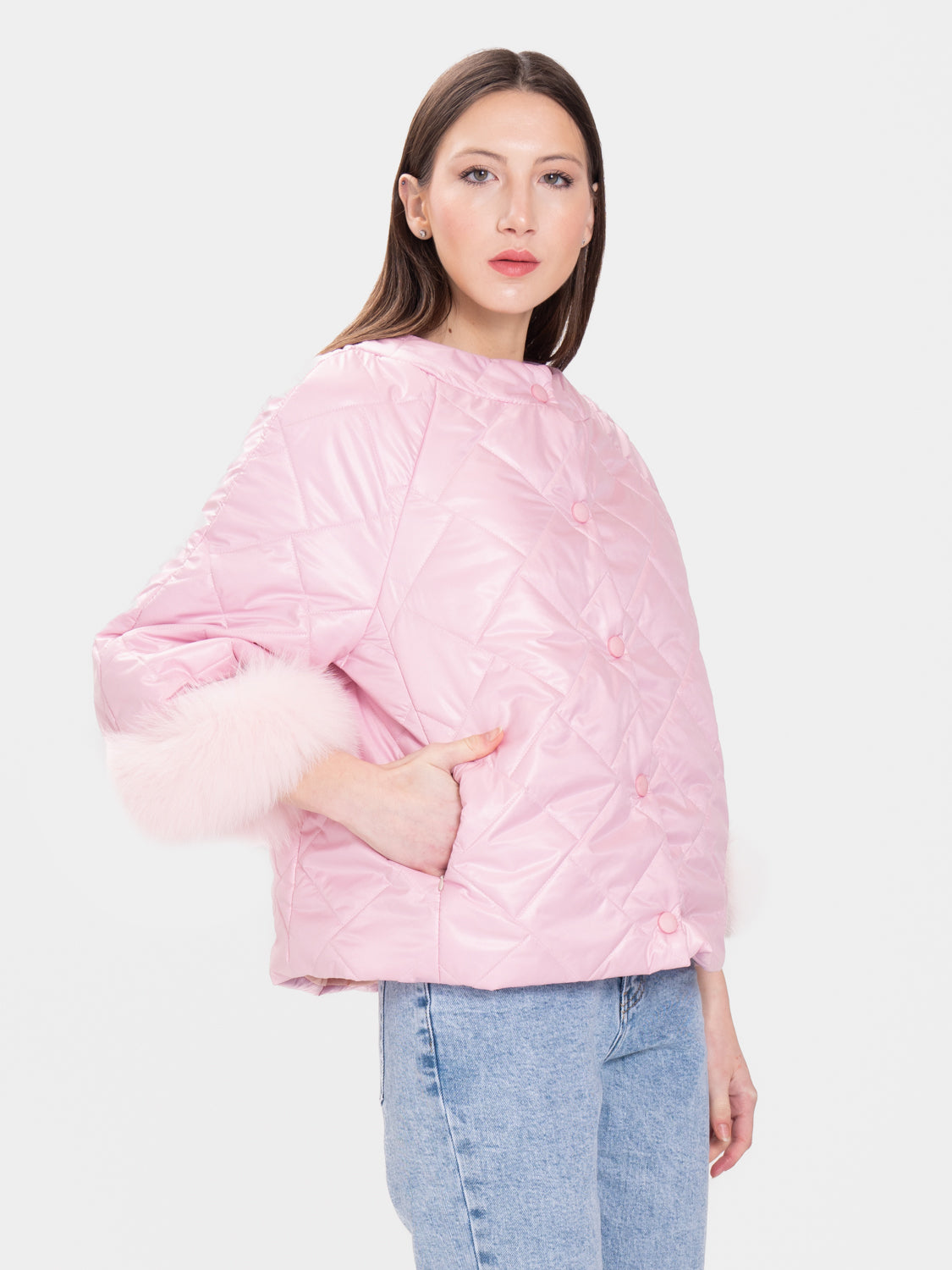 Cento Grami Quilted Coat - Pink