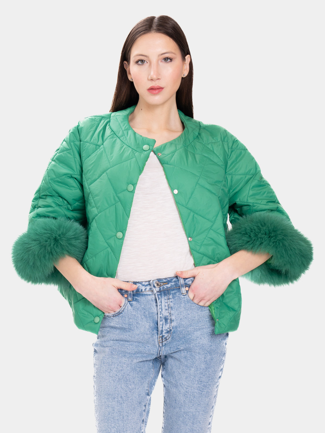 Cento Grami Quilted Coat - Green