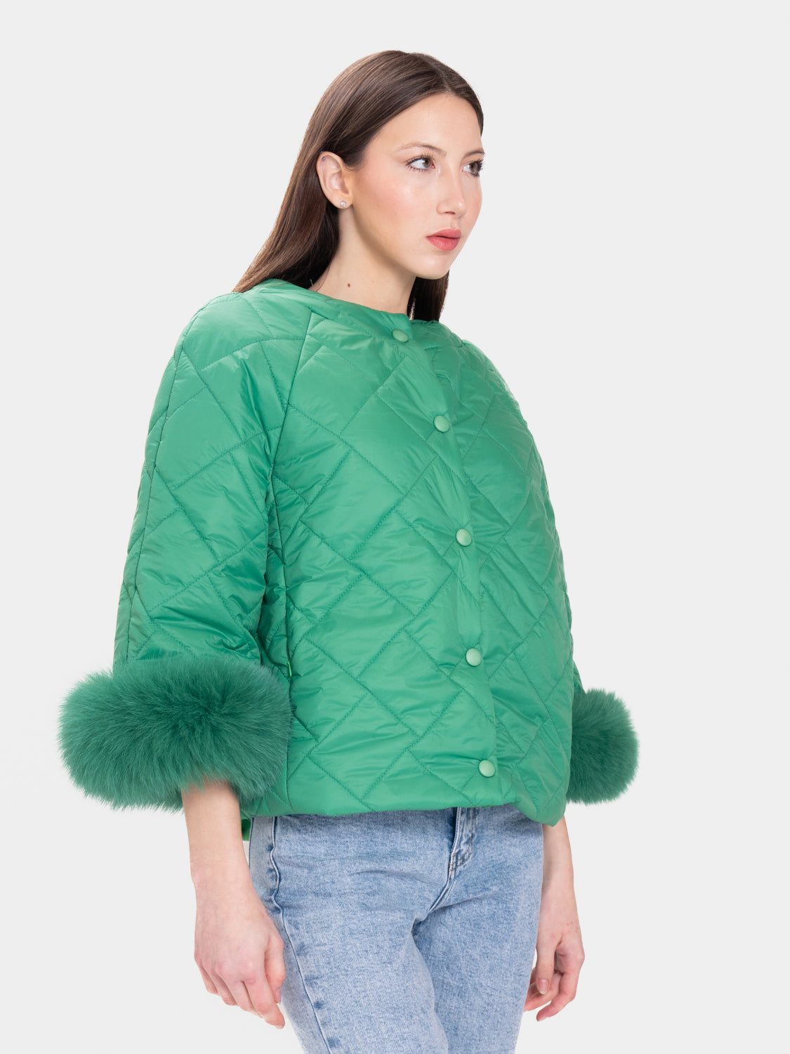 Cento Grami Quilted Coat - Green