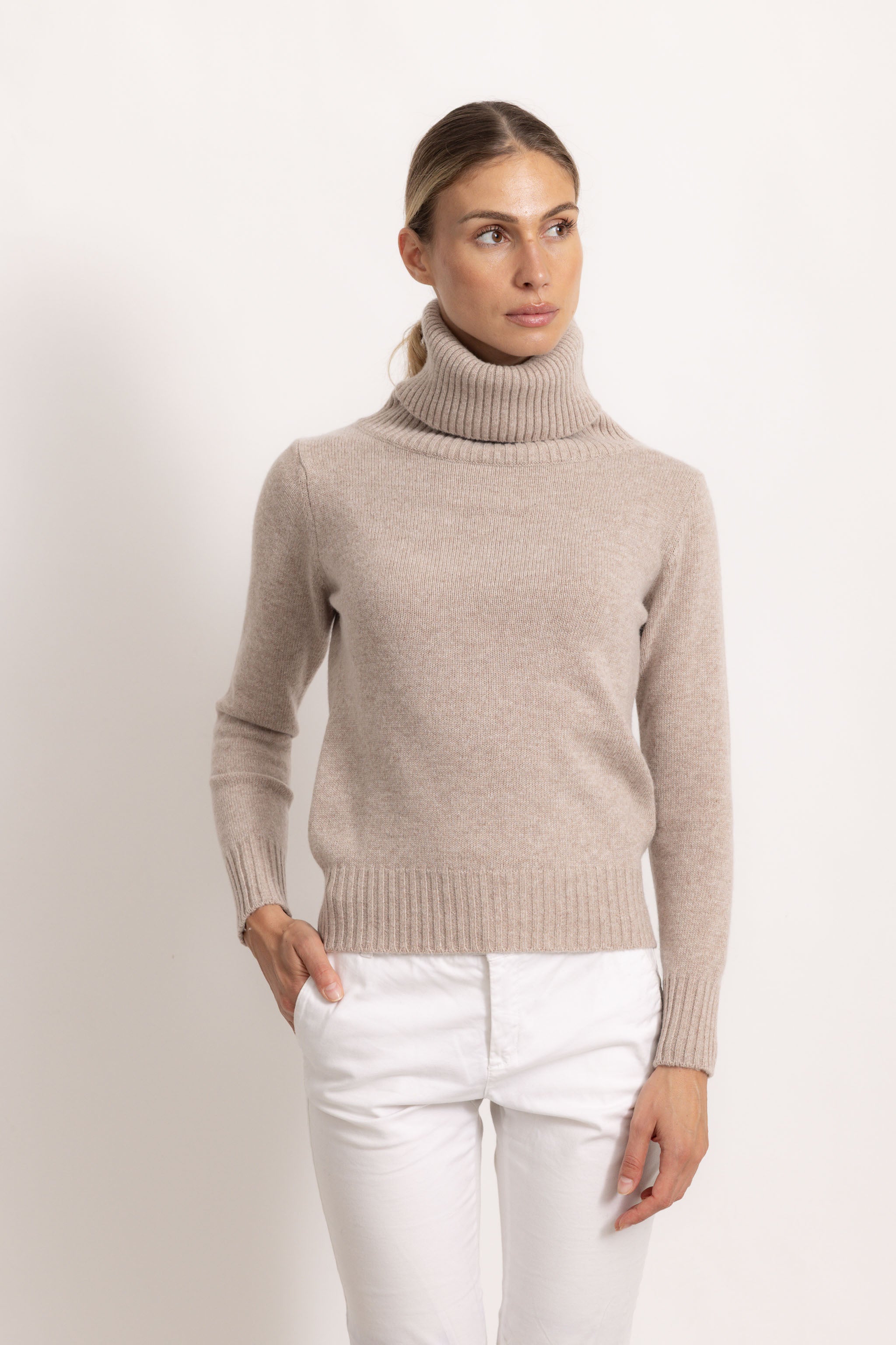 ANGELICA - Maglione dolcevita (Beige Medio)