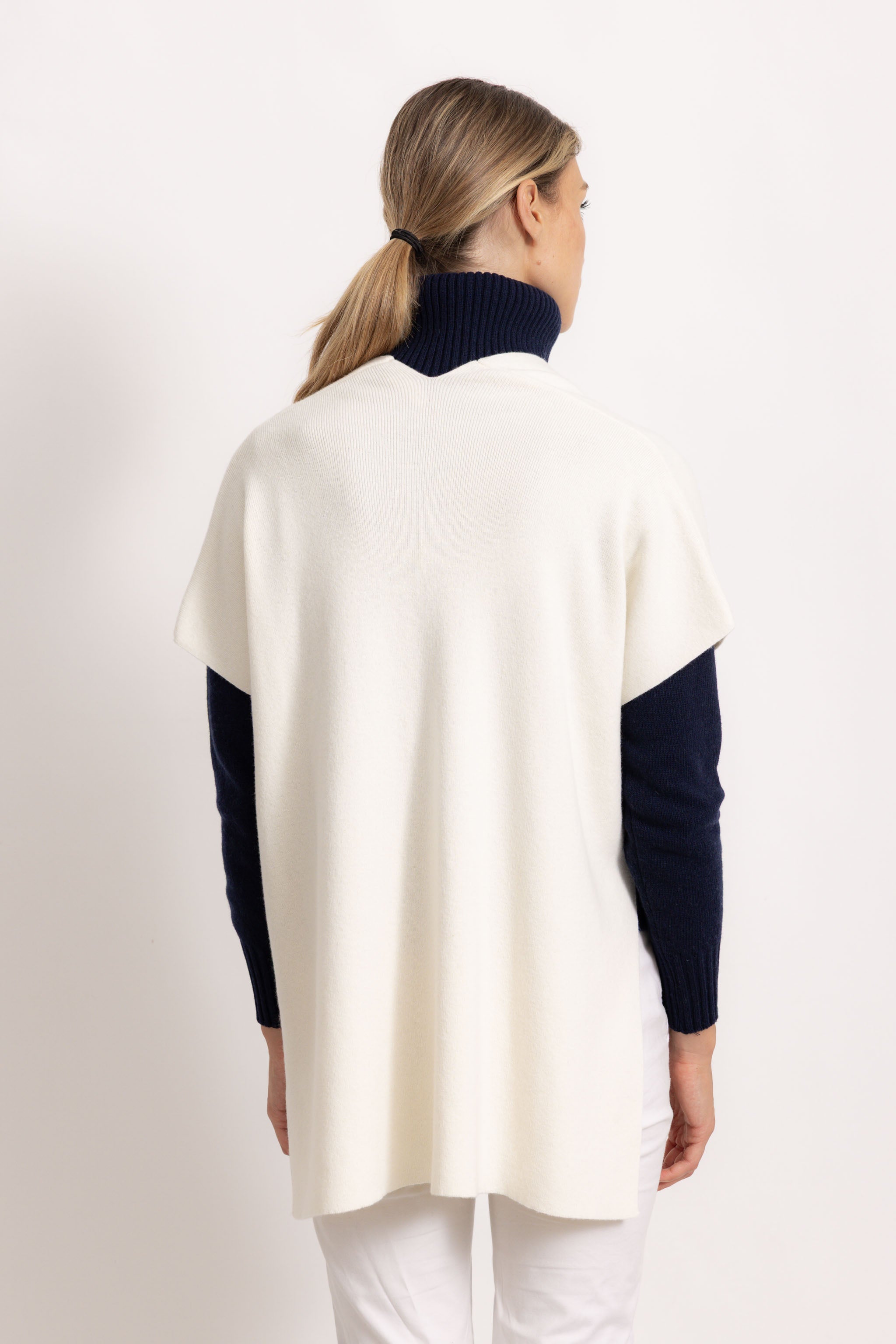 CATERINA - Poncho gilet (Avorio)