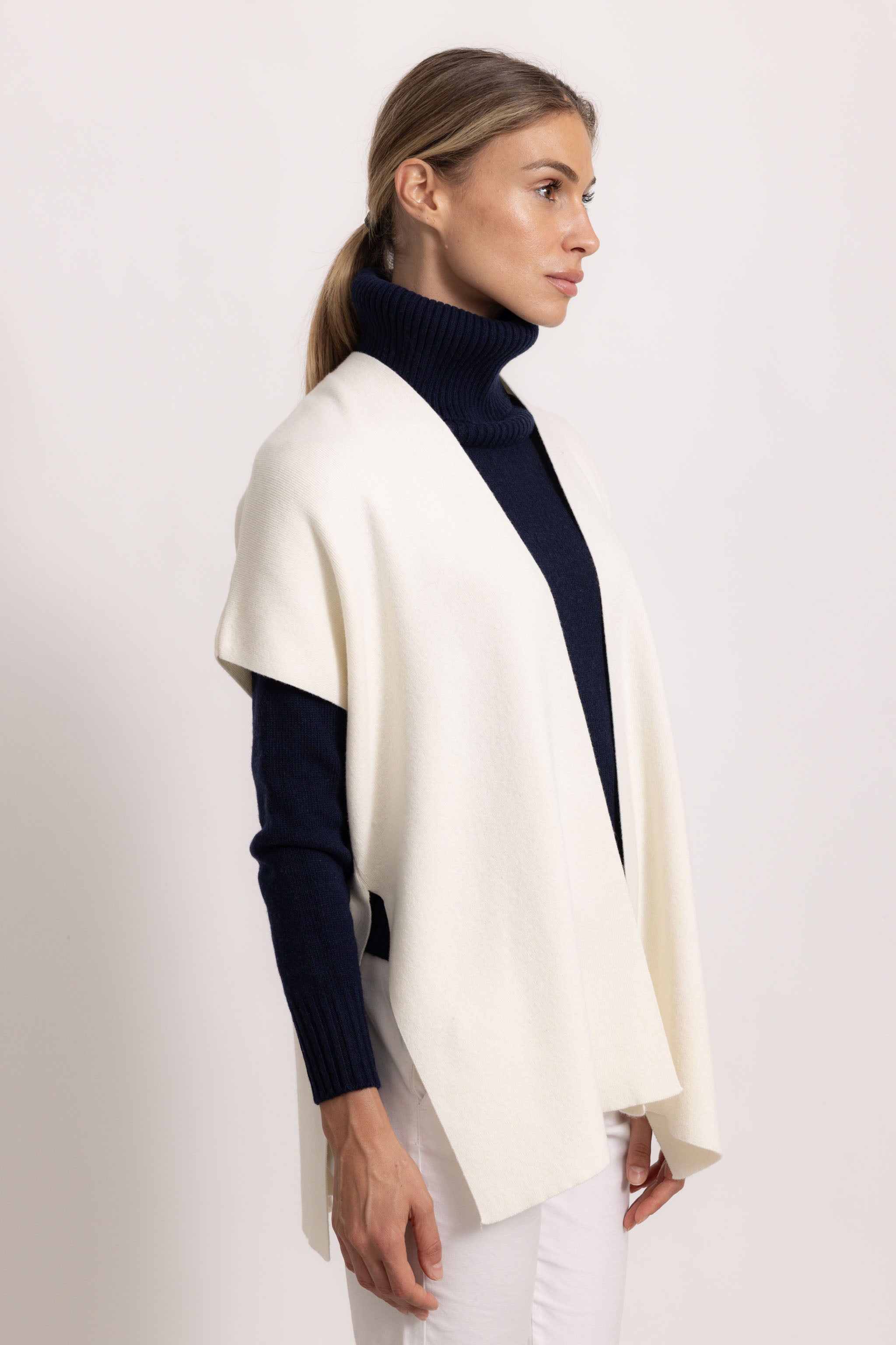 CATERINA - Poncho gilet (Avorio)