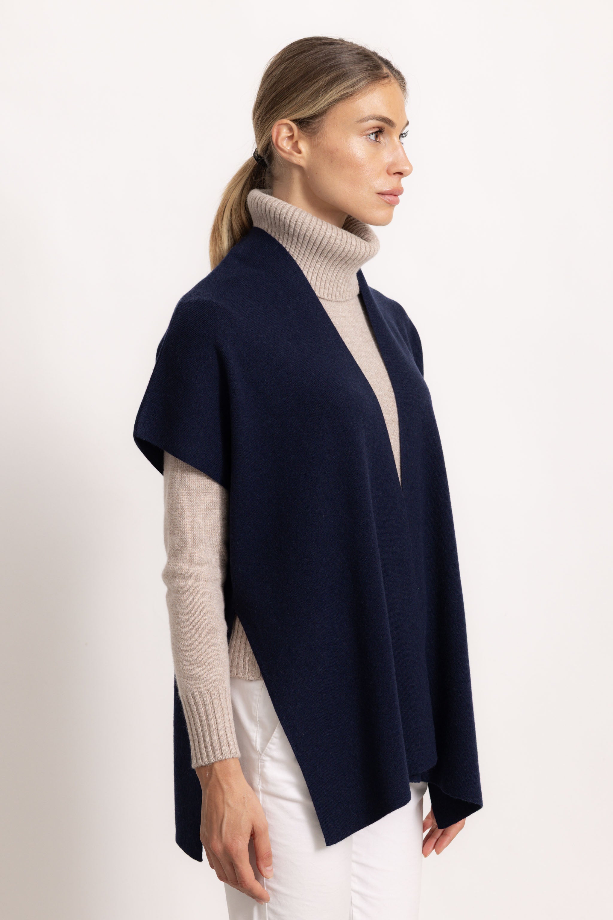 CATERINA - Poncho gilet (Blu Navy)