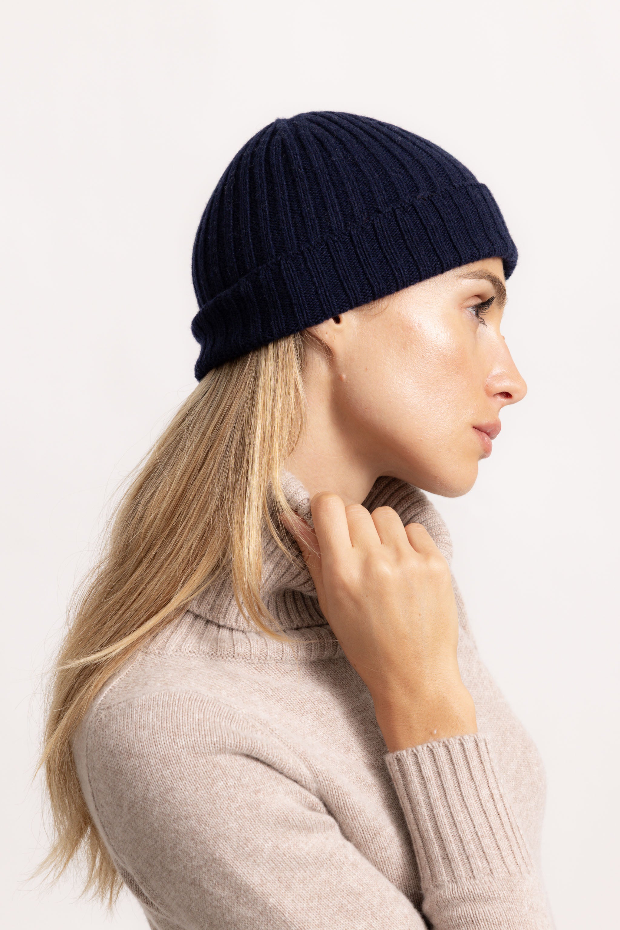 COSTANZA - Cappello a coste (Blu Navy)