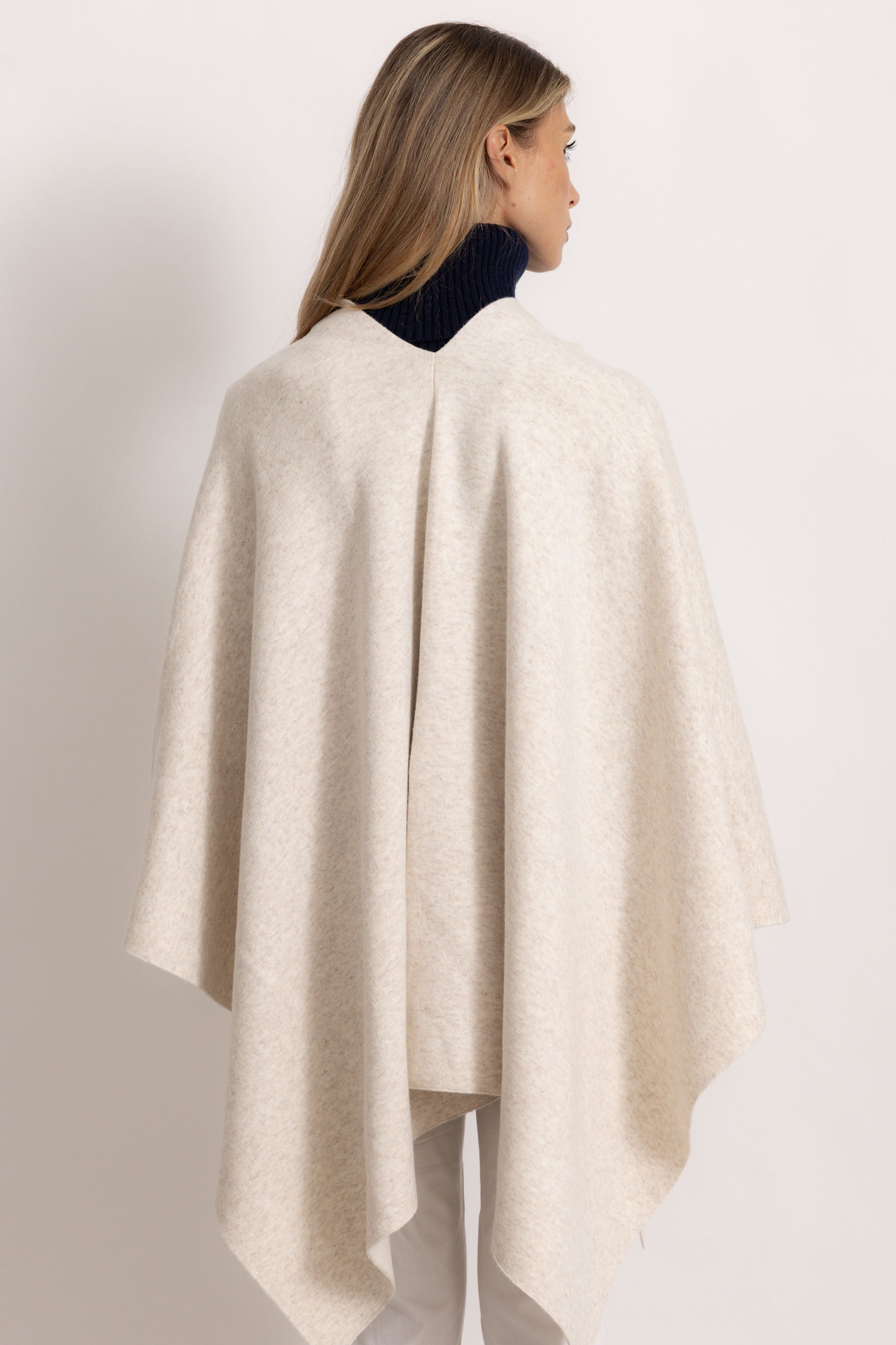 DIANA - Poncho double face (Beige Chiaro/Avorio)