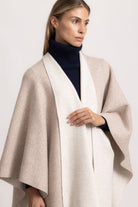 DIANA - Poncho double face (Beige Chiaro/Beige Medio)