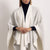 DIANA - Poncho double face (Beige Chiaro/Ecru)