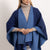 DIANA - Poncho double face (Blu Oceano/Jeans)