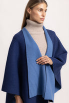 DIANA - Poncho double face (Blu Oceano/Jeans)