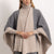 DIANA - Poncho double face (Grigio/Beige Medio)