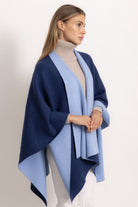DIANA - Poncho double face (Jeans/Polvere)