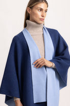 DIANA - Poncho double face (Jeans/Polvere)