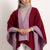DIANA - Poncho double face (Rosa Soft/Bordeaux)