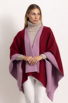 DIANA - Poncho double face (Rosa Soft/Bordeaux)