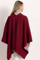 DIANA - Poncho double face (Rosa Soft/Bordeaux)