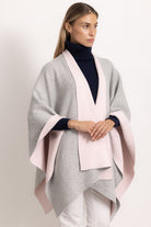 DIANA - Poncho double face (Rosa/Grigio Chiaro)