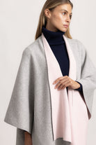 DIANA - Poncho double face (Rosa/Grigio Chiaro)