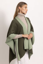 DIANA - Poncho double face (Verde/Salvia)