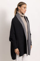 GINEVRA - Poncho con maniche (Antracite Scuro/Grigio Top)