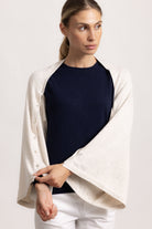 LAVINIA - Poncho con bottoni (Beige Chiaro)