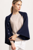 LAVINIA - Poncho con bottoni (Blu Navy)