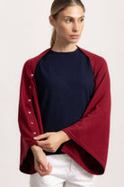 LAVINIA - Poncho con bottoni (Bordeaux)