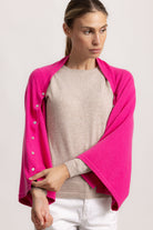 LAVINIA - Poncho con bottoni (Fucsia)