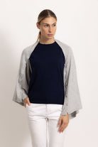 LAVINIA - Poncho con bottoni (Grigio Medio)