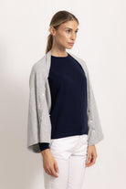 LAVINIA - Poncho con bottoni (Grigio Medio)