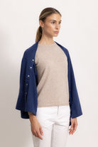 LAVINIA - Poncho con bottoni (Marine)