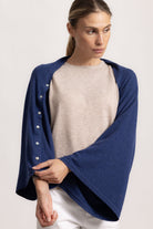 LAVINIA - Poncho con bottoni (Marine)