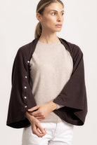 LAVINIA - Poncho con bottoni (Marrone Intenso)