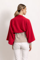 LAVINIA - Poncho con bottoni (Rosso)