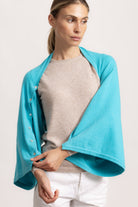 LAVINIA - Poncho con bottoni (Turchese)