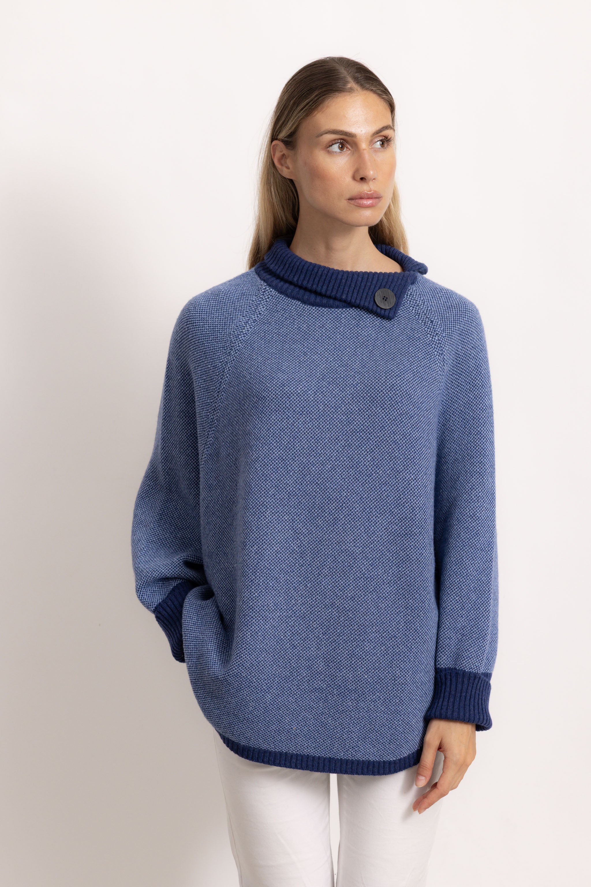 LUDOVICA - Maglione oversize (Blu Navy/Lavanda)
