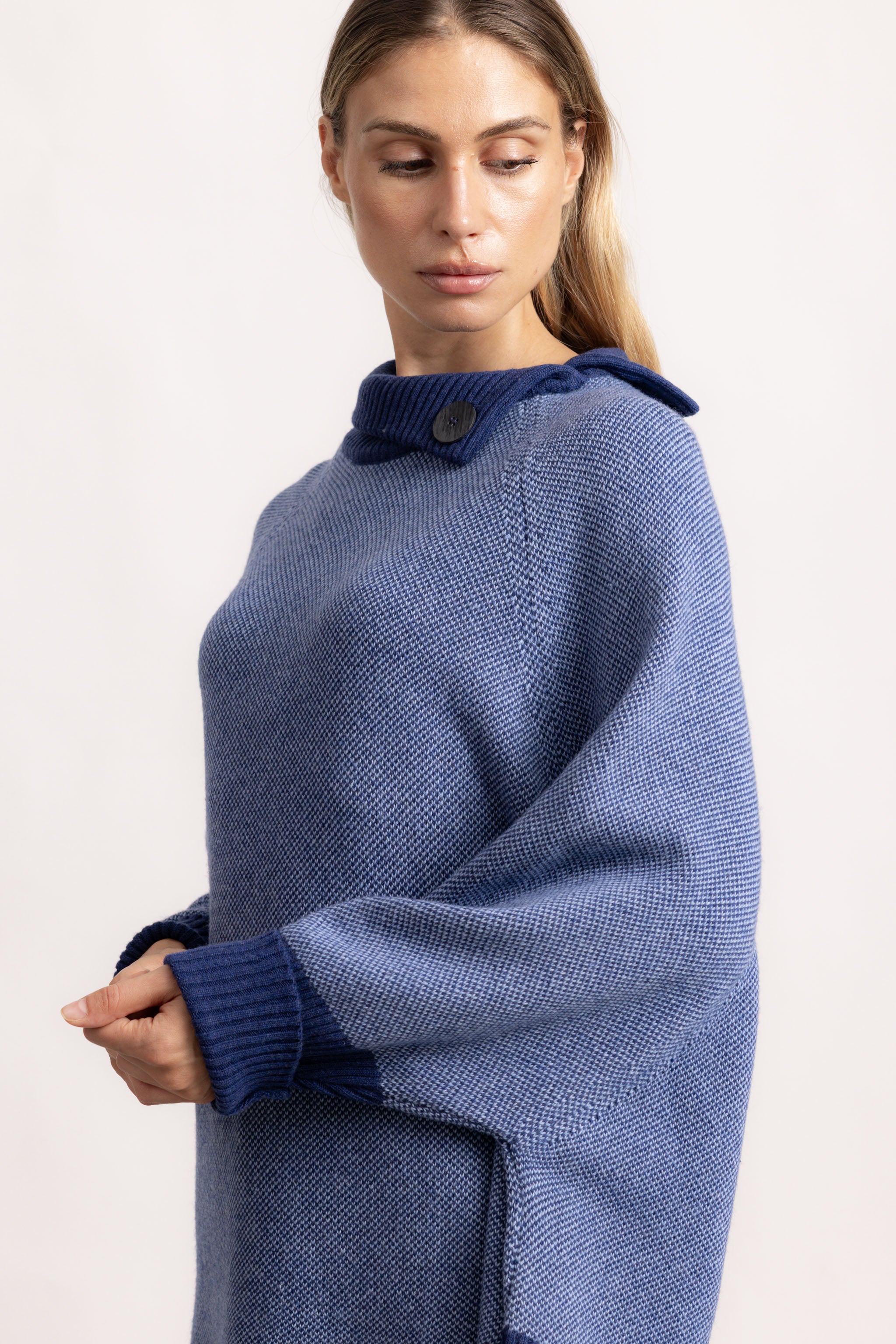 LUDOVICA - Maglione oversize (Blu Navy/Lavanda)