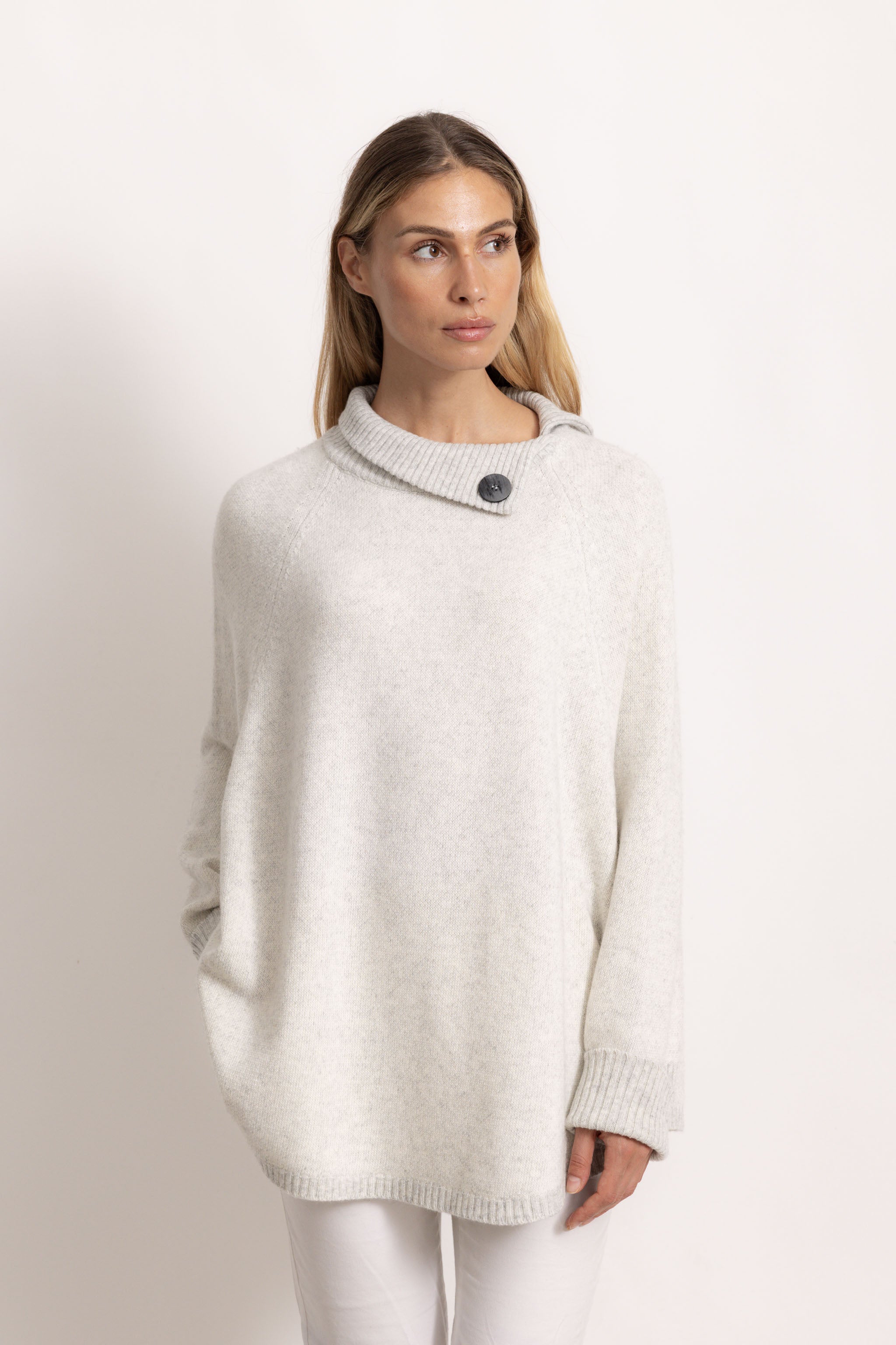LUDOVICA - Maglione oversize (Grigio Chiaro/ecru)