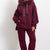 PORTO CERVO - Tuta con bordatura su cappuccio in volpe (Bordeaux)