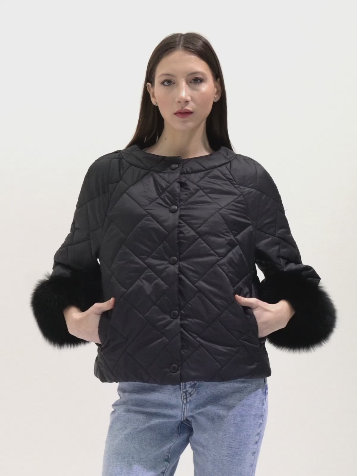 Cento Grami Quilted Coat - Black