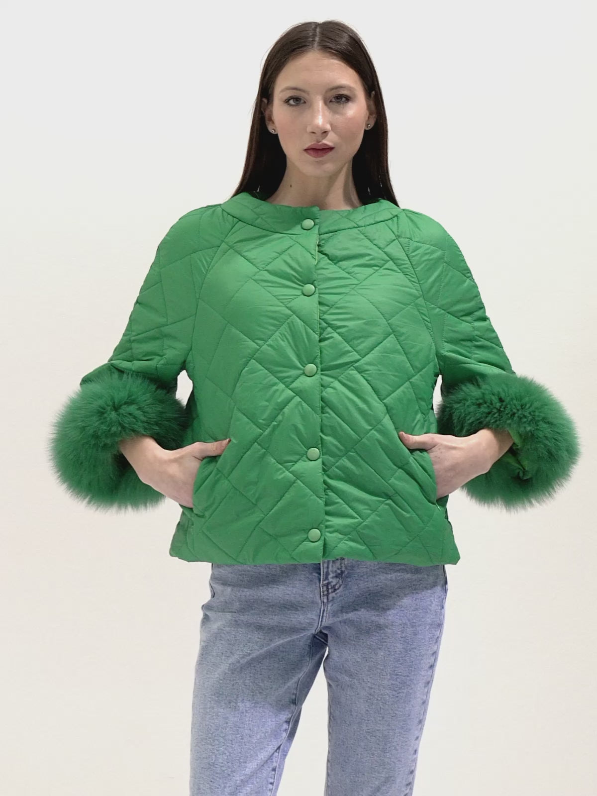 Cento Grami Quilted Coat - Green