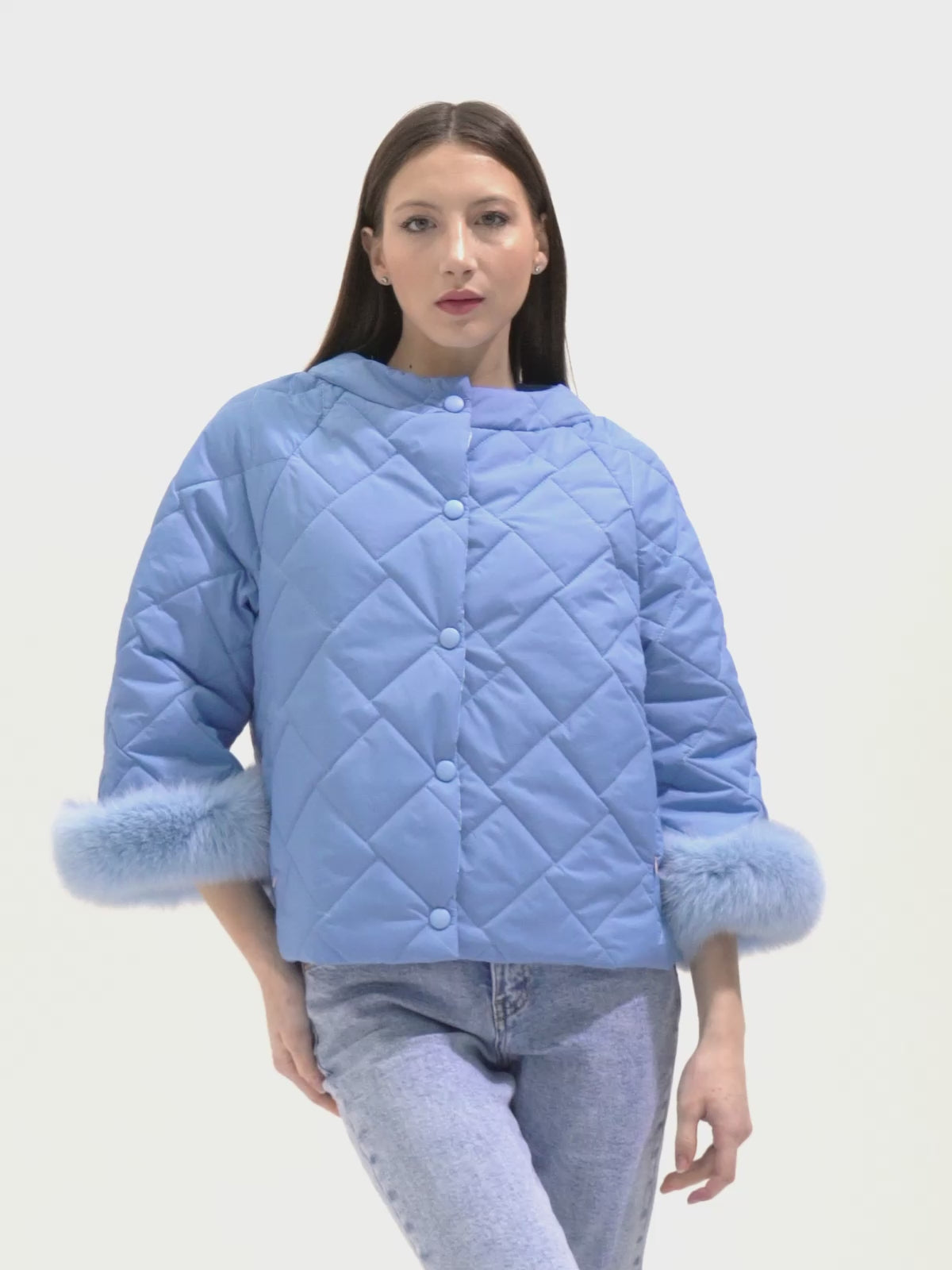 Cento Grammi Quilted Coat - Light Blue