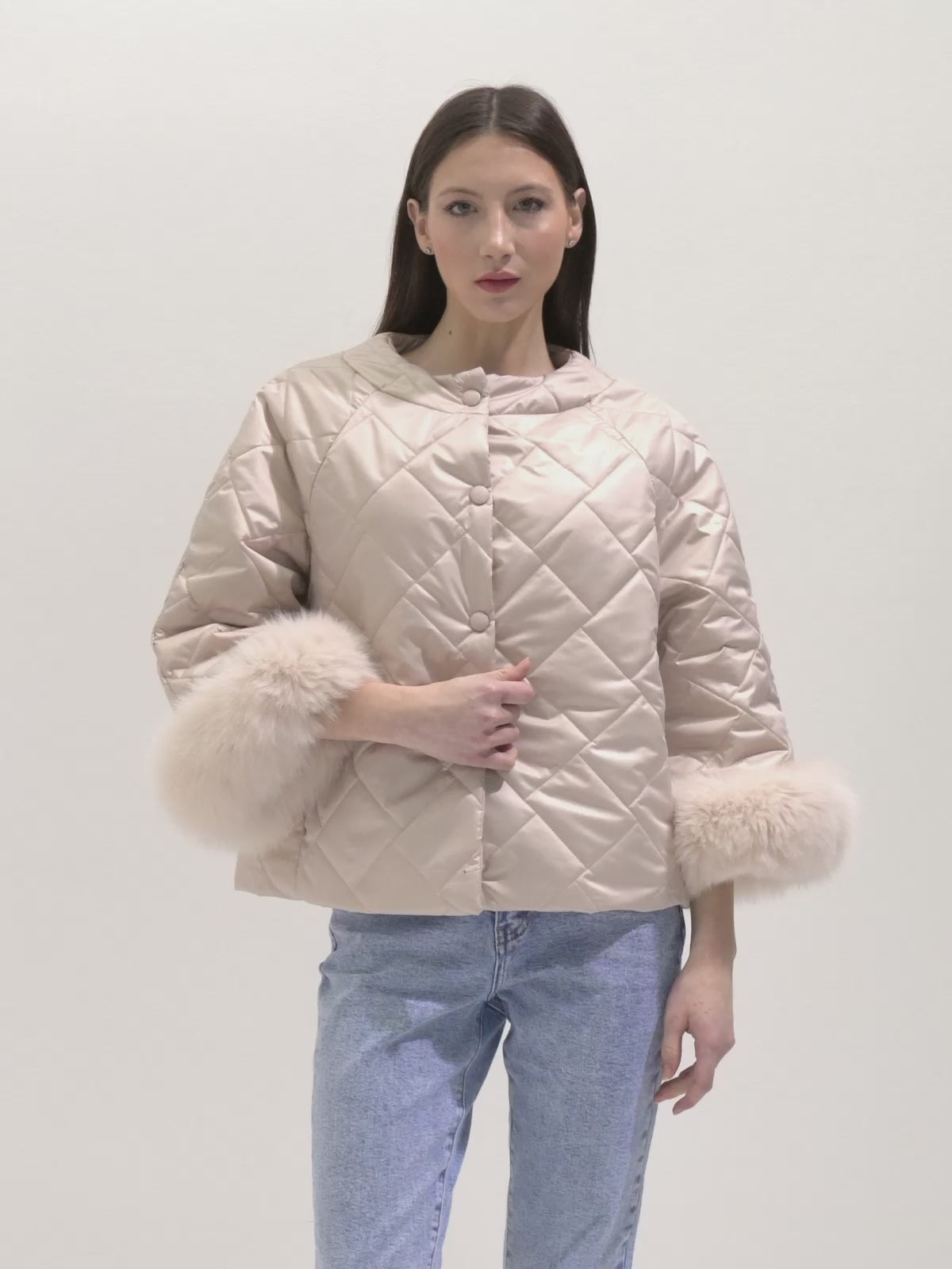 Cento Grammi Quilted Coat - Beige