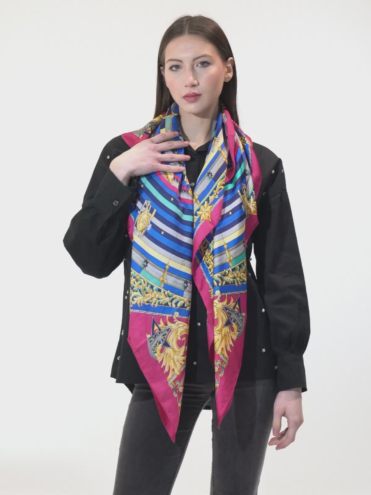 Luxury Magenta and Blue scarf