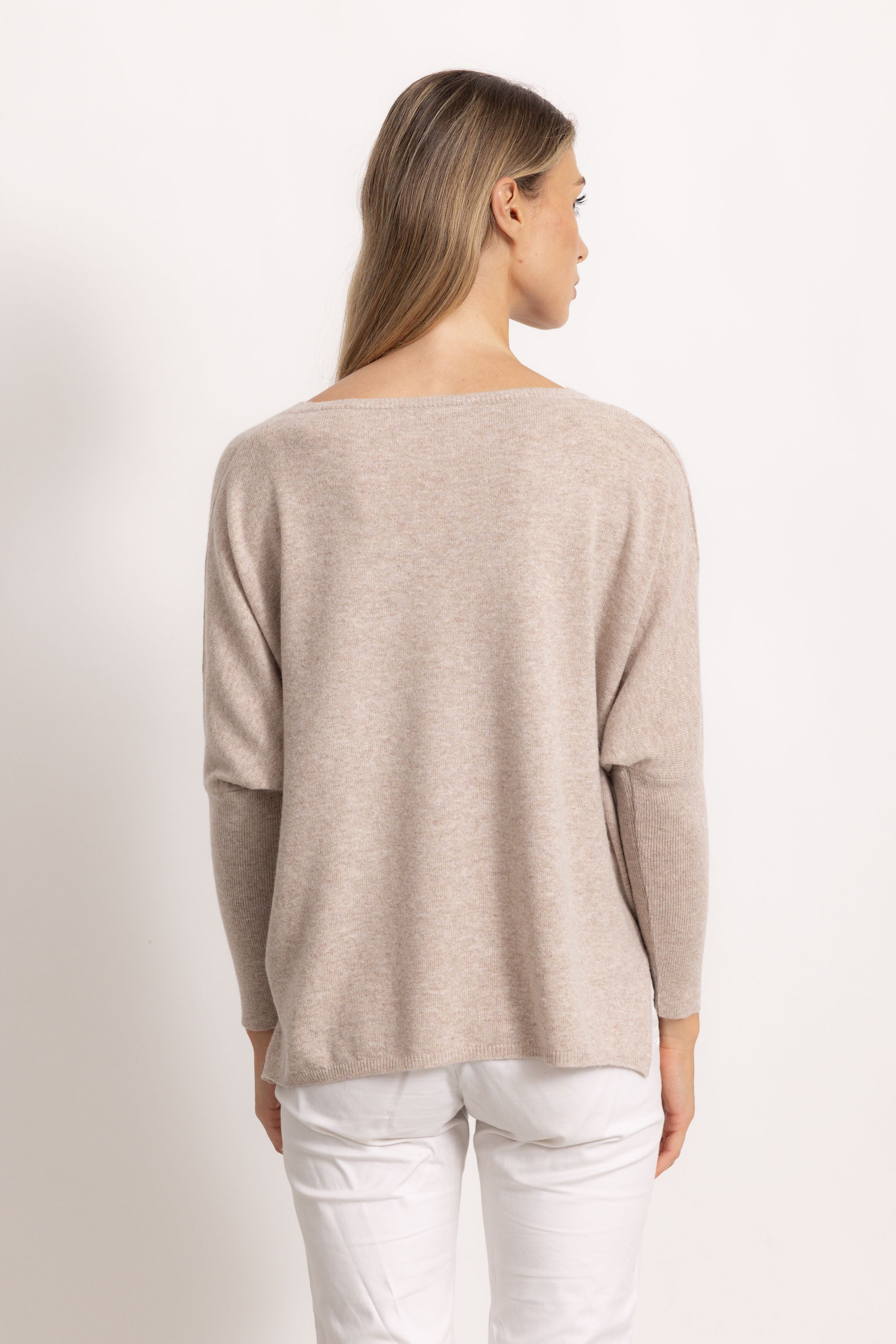 VITTORIA - Maglione con scollo v (Beige Chiaro)