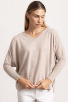 VITTORIA - Maglione con scollo v (Beige Chiaro)