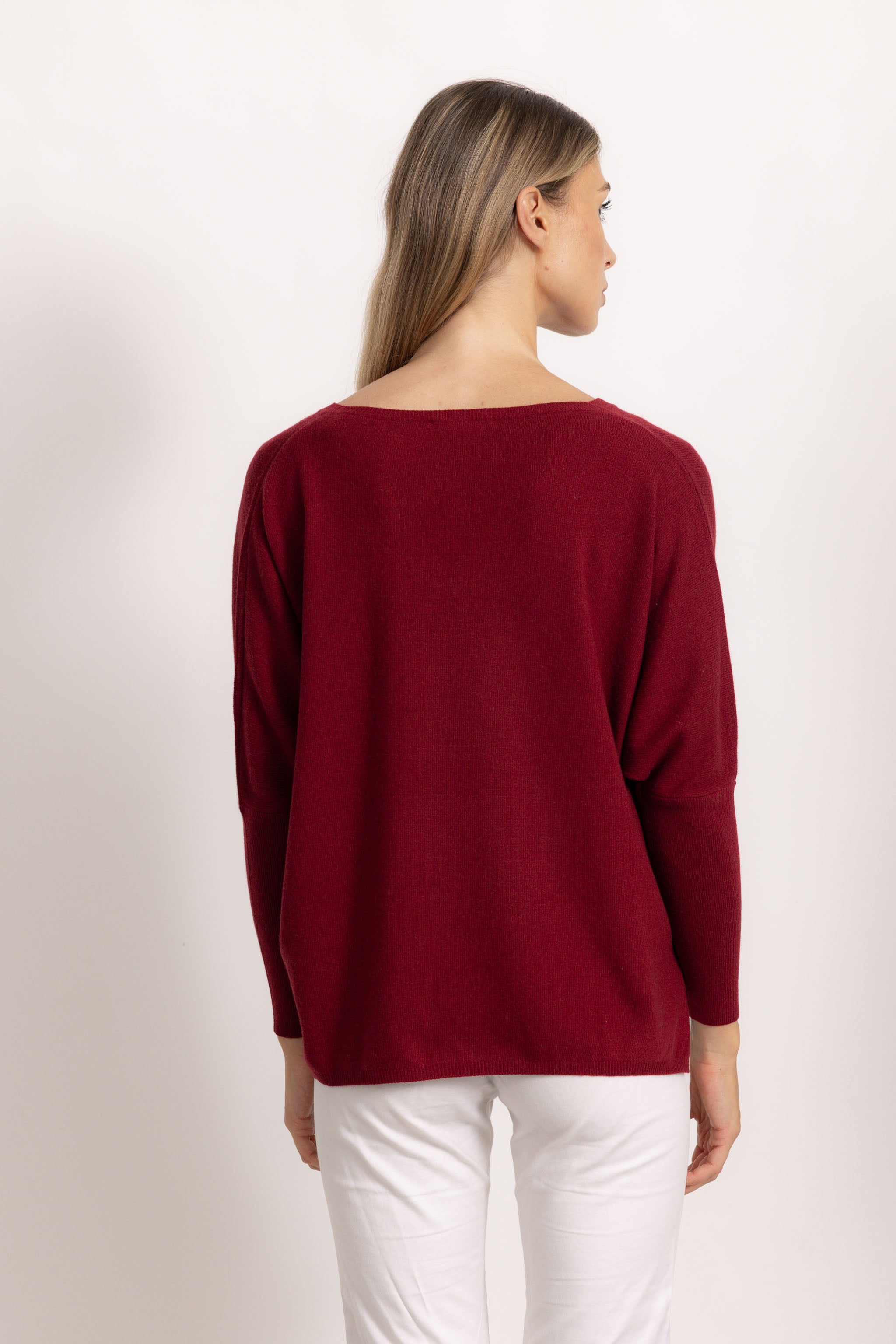 VITTORIA - Maglione con scollo v (Bordeaux)
