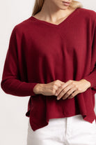 VITTORIA - Maglione con scollo v (Bordeaux)