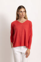 VITTORIA - Maglione con scollo v (Corallo)