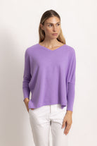VITTORIA - Maglione con scollo v (Lilla)