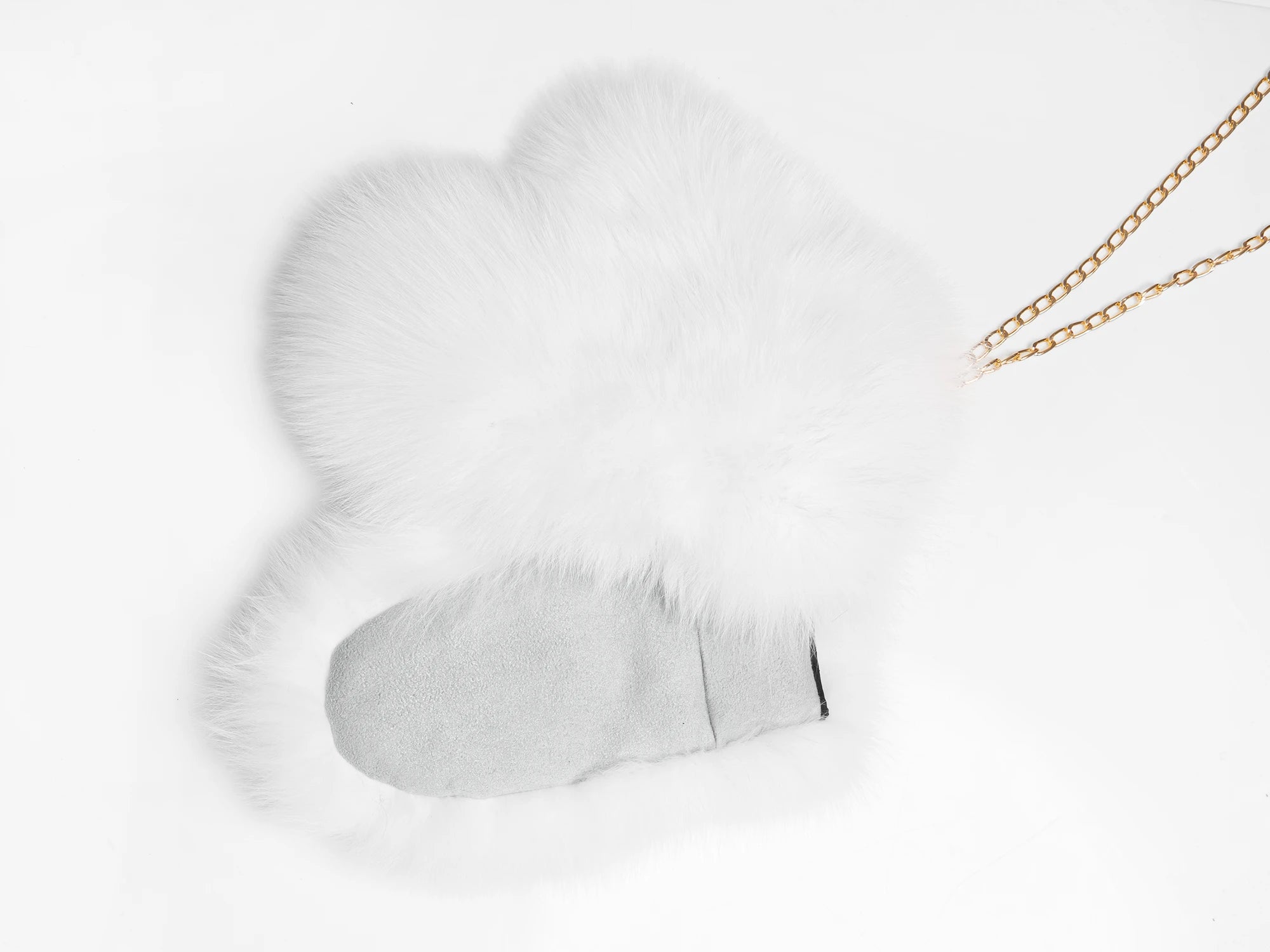 MITTENS - in white fox fur